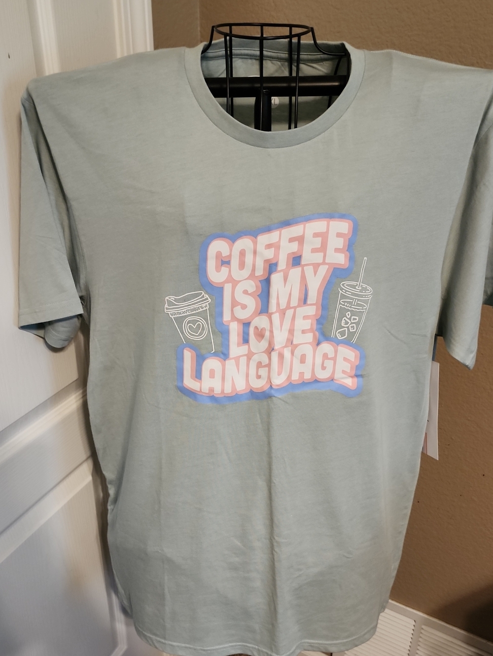 Coffee Is My Love Language Short Sleeve Tee - Sage